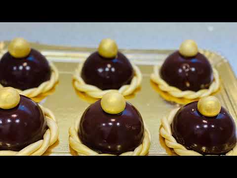 ENTREMETS PRALINÉ - CARAMEL GLAÇAGE MIROIR