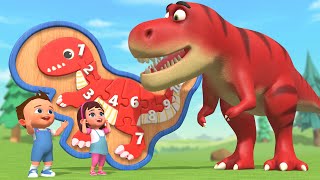 Learn Numbers with Little Baby Boy Girl Fun Play T-Rex 🦖🧩Wooden Dinosaur Puzzle 3D Kids Educational