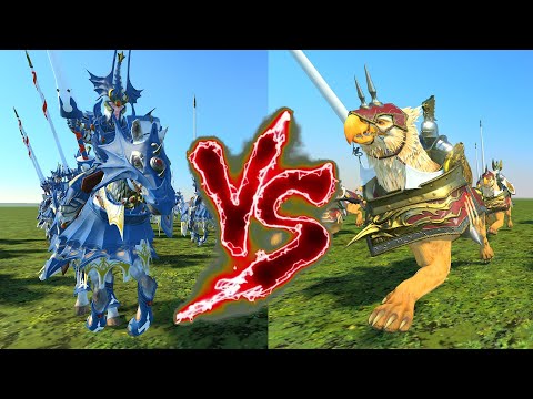 Dragon Princes VS Demigryph Knights. Total War Warhammer 3