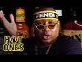 E-40 Asks a Fan to Save Him While Eating Spicy Wings | Hot Ones - First We Feast E-40 Asks a Fan to Save Him While Eating Spicy Wings | Hot Ones