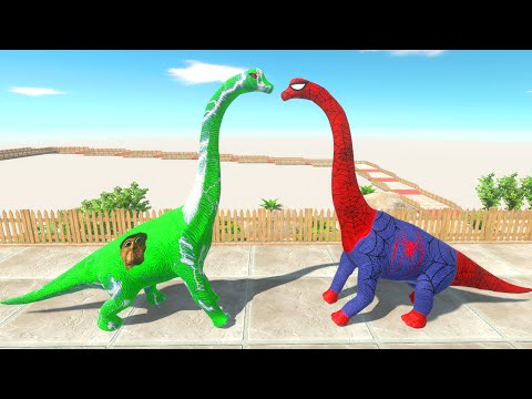 NEW OBUNGA vs ALL SPIDER MAN BRACHIOSAURUS BATTLE DEATH RUN - Animal Revolt Battle Simulator