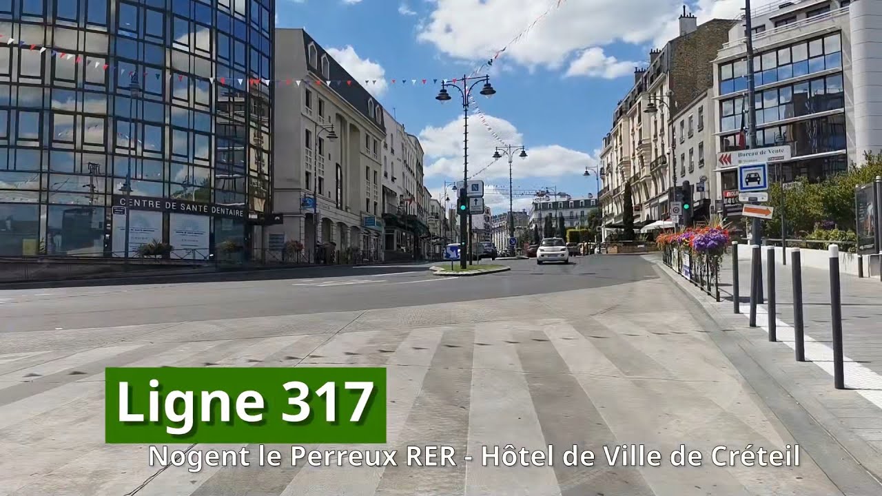 Bus 317 - Nogent le Perreux RER - Hôtel de ville de Créteil - avec la vitesse en sous titres