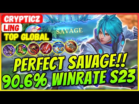 PERFECT SAVAGE!! 90.6% Win Rate S23 [ Top Global Ling ] Crypticz - Mobile Legends Build