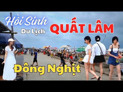 Quá ngạc nhiên bãi biển "Quất Lâm đông kín người"đi tắm biển, Quất Lâm Ninh Bình hồi sinh du lịch