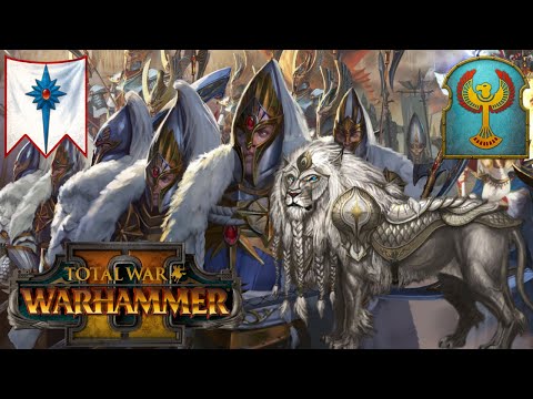Full WHITE LION Build. High Elves Vs Tomb Kings. Total War Warhammer 2, Multiplayer