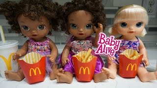 BABY ALIVE McDonalds For Dinner & Pajamas!