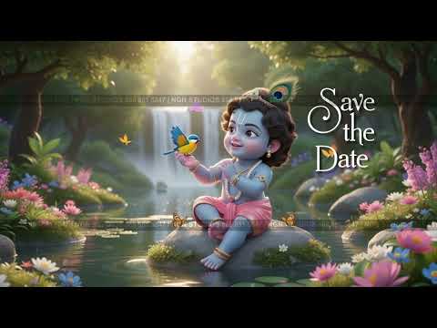 21 Little Krishna Birthday Invitation#KrishnaThemeInvitation #BabyKrishna #BirthdayInvitationVide