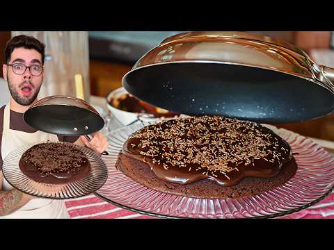 FAÇA ESSE BOLO DE CHOCOLATE NA FRIGIDEIRA QUE FICA PRONTO EM 10 MINUTOS
