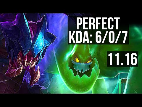 REK'SAI vs ZAC (JUNGLE) | 6/0/7, Rank 4 Rek'Sai, Dominating | JP Grandmaster | v11.16