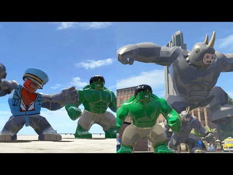 Hulk vs Big Rhino vs Red Hulk Transformation Rhino - LEGO Marvel Super Heroes