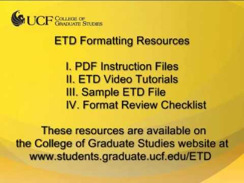 Ucf Etd Tutorial Introduction