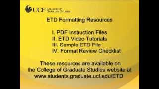 UCF ETD Tutorial: Introduction