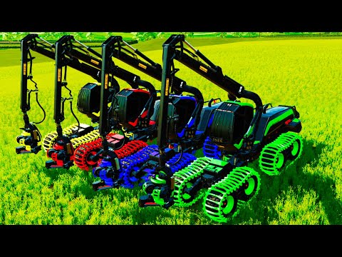 COLORED FORESTRY MACHINES HARD PARKOUR - Farming Simulator 22