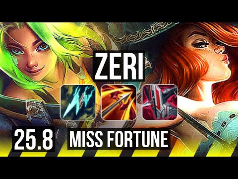 ZERI & Lissandra vs MISS FORTUNE & Kennen (ADC) | 13/1/8, Legendary | KR Challenger | 25.8
