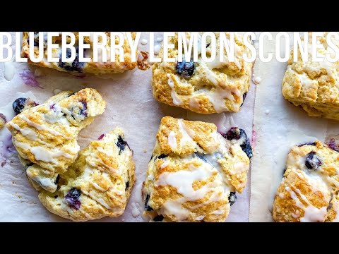 Blueberry Scones with Lemon Vanilla Glaze | Recipe