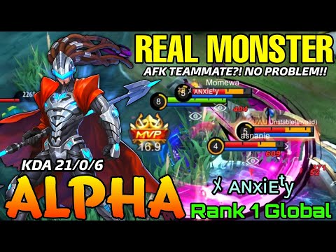MVP 16,9 Points Alpha Real Monster! - Top 1 Global Alpha by ﾒ ᴀɴxiᴇᵗy - Mobile Legends