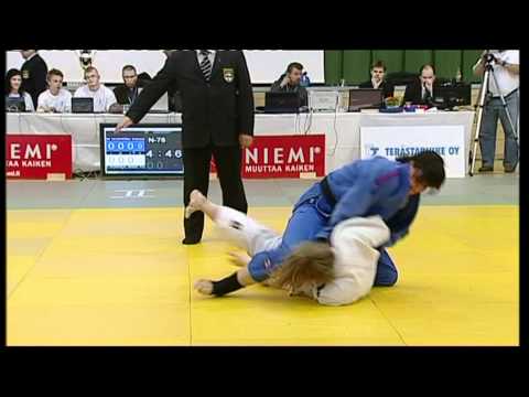 Marjut Nyström - Ida Kokkila SM-judon 78 kg:n finaalissa 2.4.2011