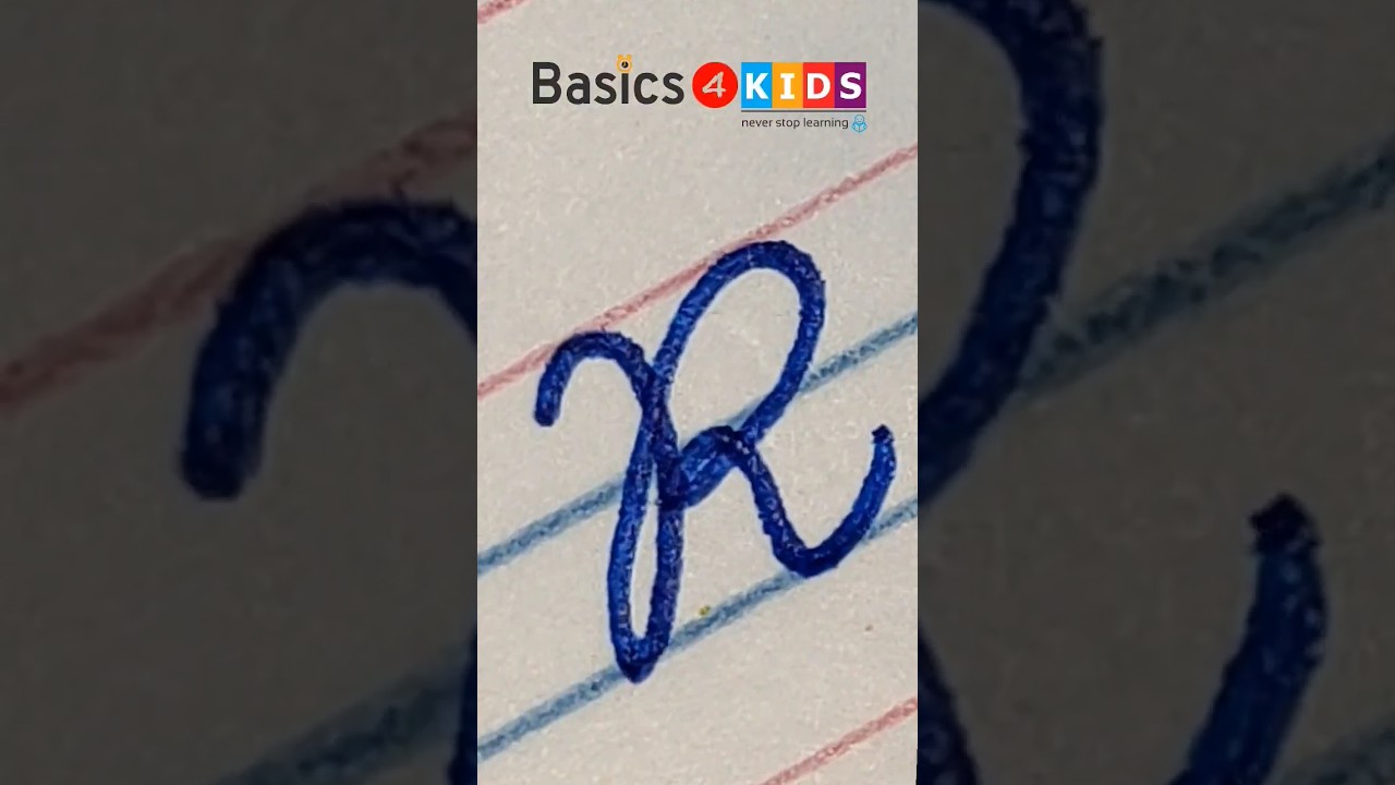 Capital Cursive letter R | Capital Letter 'R' Cursive Handwriting | Cursive Writing | @Basics4Kids