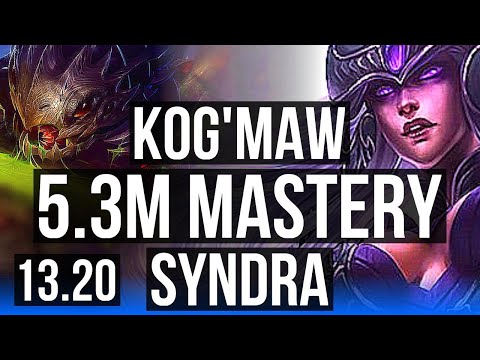 KOG'MAW vs SYNDRA (MID) | 5.3M mastery, 1500+ games | KR Diamond | 13.20