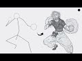 How to draw Gojo Satoru Full Body out of Stick Man | Easy Step by Step