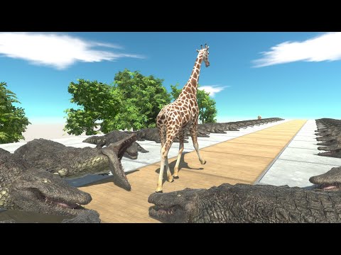 Only Fast Runners Will Escape from CROCODILE ROAD - Animal Revolt Battle Simulator