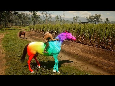 Arthur Catch a Beautiful Rainbow Horse - Red Dead Redemption 2 Gameplay 