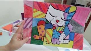Desenho Do Gato De Romero Britto Para Colorir