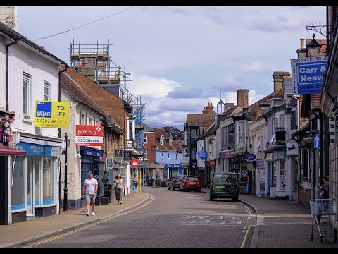 Rainy Monday Walk in Ringwood, UK | Silent Walking Tour 4k