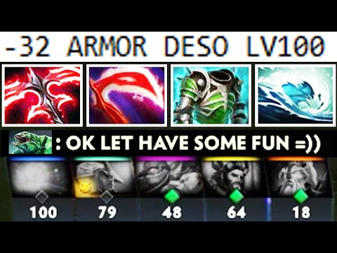 WTF DESOLATOR lv100! CRAZY 32 Armor Melt + RAPIER Team Wipe TideHunter Dota 2 Pro Carry Build Guide