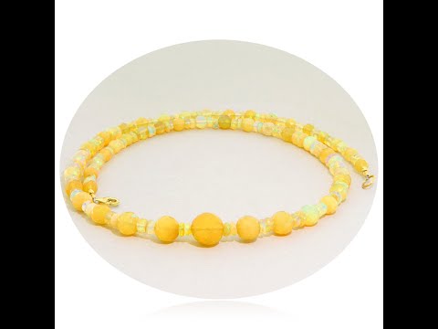 Colier Opal Etiopian Natural Aur 14 k Galben - Eleganta si Stralucire