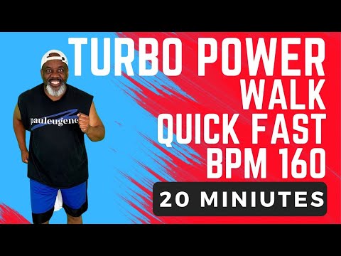 20 Min Turbo Power Walk Cardio Challenge | Quick Fast 160 BPM | Effective Calories Fat Burner!