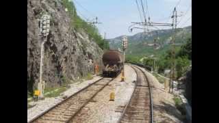 preview picture of video 'Slovenian Railways, Cabin View of Koper Line'
