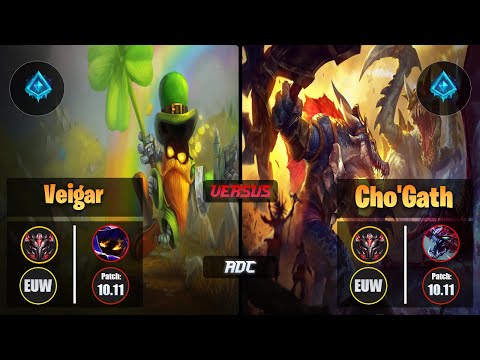 GrandMaster VEIGAR [Glacial Augment] (ADC) VS  CHO'GATH - Grandmaster EUW Patch 10.11