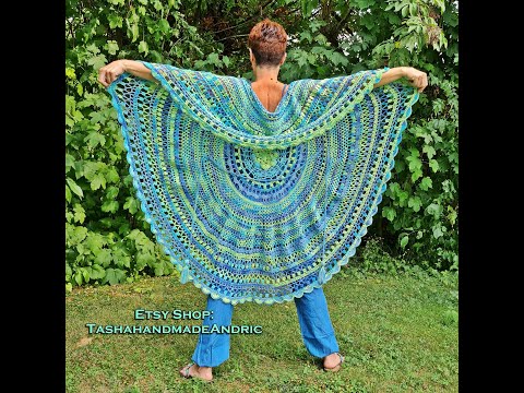 Gehäkelte Lotus Mandala Cardigan, Rundweste, Strickjacke