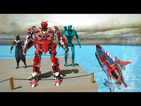 ► Real Robot Shark Transforming Shark Robot - Robot War Robot Shark Android Gameplay