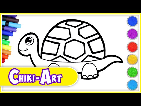 Chiki Art | How to Draw a Turtle | Turtle Drawing for Kids | Cute Animal Drawings