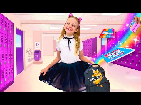 Nastya chooses things for school