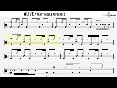 How to Play Alive - Trinity Rock & Pop Drums Grade 5