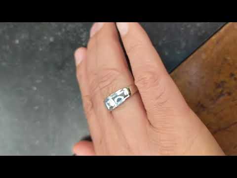 0.17 Ct. Princess Cut Men’s Solitaire Ring with Burnished Set Stone - TwoBirch TB-GR-0101-WG-C