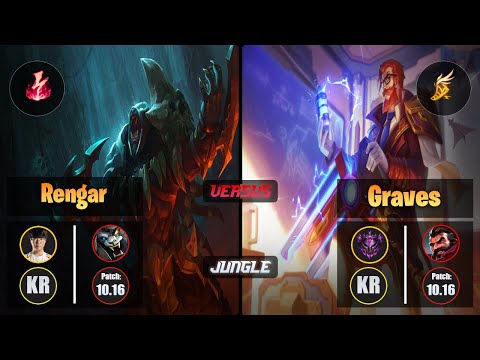 Haru RENGAR (Jungle) [Electrocute] VS GRAVES - Master KR Patch 10.16