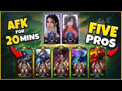 5 Challenger One-Tricks vs. 2 Diamond E-Girls, But One-Tricks AFK for 20 Minutes - League of Legends
