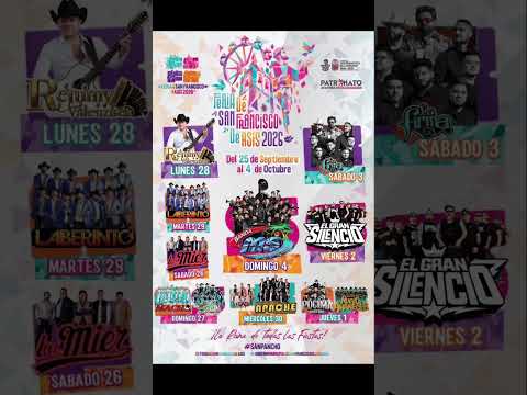 cartelera Feria San Francisco de los Romo 2026 #feria #baile #feriasanpancho2026