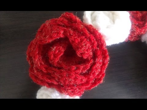 Floare crosetata - model 7 (trandafiri varianta 2)