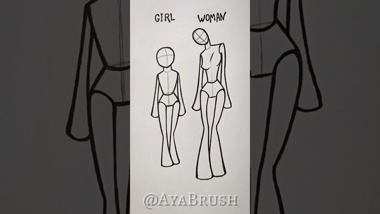 How to draw woman face and body - Drawing tutorial - video 2