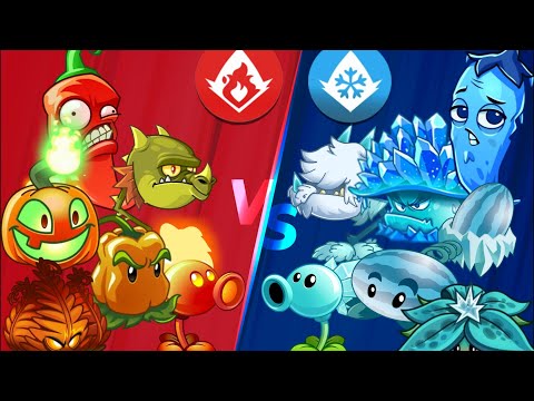 All Plants Team 🔥FIRE🔥 vs 🧊ICE🧊 - Who Will Win?🧐🤨 - PvZ 2 Team Plant Vs Team Plant