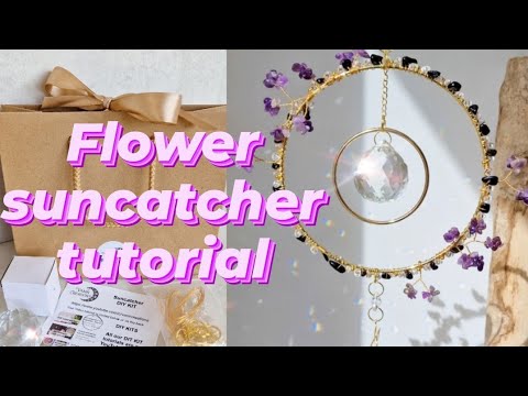 suncatcher flower craft tutorial wire wrapping crystal chip flowers DIY kit - flower