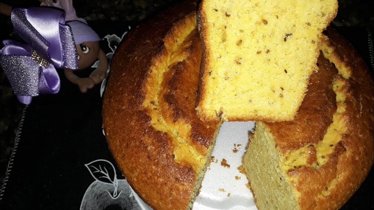 Bolo de fubá com erva doce de liqüidificador