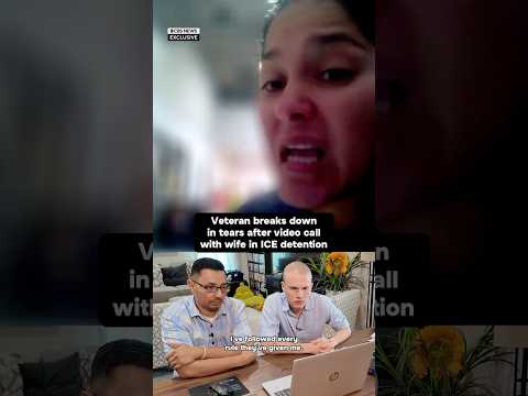 Veteran breaks down in tears after video call with wife in ICE detention #shorts