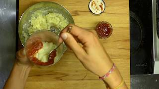 Brandada de bacalao con mermelada de tomate rojo