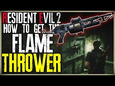 HOW TO GET THE FLAME THROWER IN THE SEWERS - FLAMETHROWER LOCATION - RE2 RESIDENT EVIL 2 REMAKE